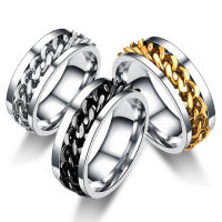 Anillos de cadena giratorios de titanio de acero para mujeres y hombres, anillo giratorio de descompresión, anillo de cadena multifuncional, anillo abridor de botellas, regalo - details 4