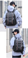 Nuevas mochilas con hebilla de cinturón, bolsos casuales retro británicos, mochilas de cuero PU suave, bolsos de viaje de gran capacidad para salir, mochilas escolares unisex para estudiantes - details 18