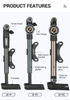 Inflador de neumáticos portátil para bicicleta, bomba de aire de mano para ciclismo, válvula inteligente Schrader Presta, 120PSI - details 3