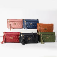Bolso cruzado de cuero PU con cremallera para mujer, bandolera pequeña de gran capacidad con borlas de hilo, a la moda, novedad - details 5
