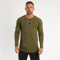 Letter Printed Men's Autumn Youth Loose Fitting Fitness Long Sleeved T-shirt with Round Neck Sports Personality Trend Top - details 6