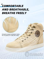 Botas de moto transpirables Vintage para hombre y mujer, zapatos de motociclista, zapatillas informales para hombre, zapatos de Motocross de microfibra, botas protectoras para moto - details 4
