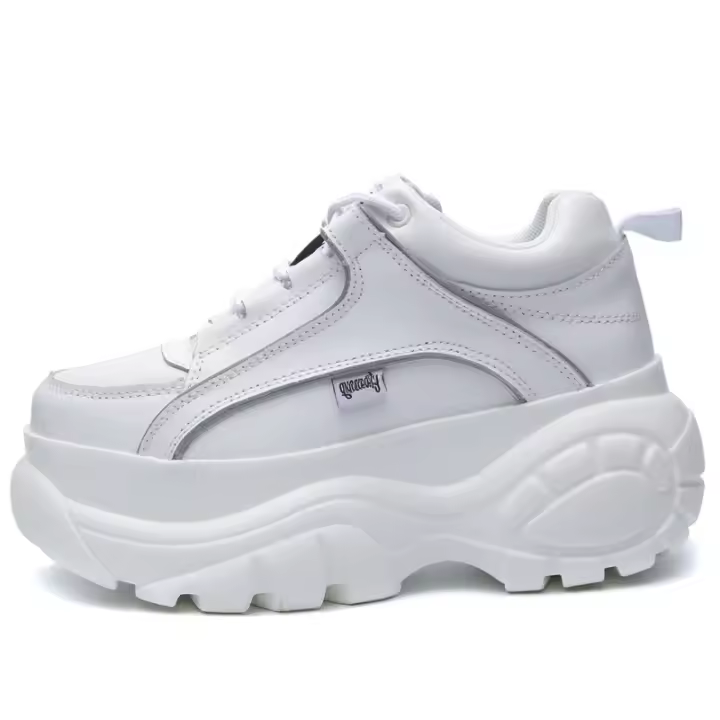 Zapatillas de Plataforma Retro para Mujer Harajuku Cómodas Transpirables y Blancas de Estilo Casual - 1