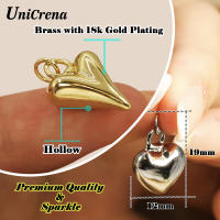 Encantos de Corazón 3D UniCrena Joyería DIY de Oro-Plata Colgante de Corazón Grueso para Collar Pulsera Pendientes Regalo Hipoalergénico para Adolescentes Mujeres 4Pcs - details 0