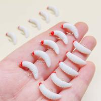 5 uds/10 Uds moscas de pesca con mosca gusano suave gusanos biomiméticos señuelos cebos de insectos artificiales pesca para trucha/bajo/perca/bagríno/carpa - details 1