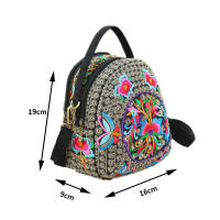 Mochila bordada con flores para mujer, bolsa de hombro de viaje, regalo Floral, Bohemia - details 19