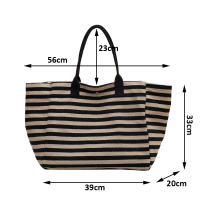 Bolsa de Lona a Rayas Grande Bolsa de Hombro Casual para Mujeres Ideal para Compras Diarias, Estudiantes, Viajes, Bolsa de Playa Material de Lining de Poliéster - details 30
