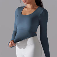 Camiseta de Yoga Sin Costuras para Mujer Deporte Top Largo Manga Larga Ropa de Gimnasio Camiseta de Correr para Entrenamiento Activo Vestimenta Ajustada Material Exterior Poliéster Temporada Primavera/Verano - details 19