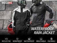 WOSAWE Conjunto de Ciclismo Impermeable Chaqueta y Pantalones de Poliéster con Cremallera Completa - details 1