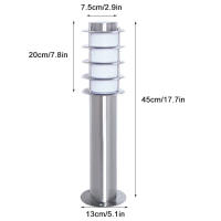 Luz de camino impermeable para exteriores, lámpara de poste de acero inoxidable + Sombra acrílica blanca, a prueba de óxido, iluminación de Pilar E27, L30cm, L45cm - details 4
