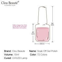 Esmalte de uñas Clou Beaute 15ml Gel de Color UV para remoción de Arte de uñas con LED Laca de uñas Barniz de uñas - details 6