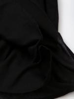 Vintage Women Front Button With Belt Floral Embroidery Short Dress Long Sleeve V Neck Autumn Casual Dress Black - details 9