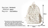Mochila escolar coreana para estudiantes, mochilas florales blancas para niñas adolescentes, mochila Linda para mujeres, bolsa para libros de marca, mochila de nailon - details 0