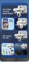 Cámara de seguridad exterior WiFi con 3 lentes PTZ, visión nocturna en color, seguimiento humano, alarma de sonido y luz, cámara de vigilancia - details 1