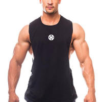 Men's Summer Gym Bodybuilding Tank Tops High Quality Sleeveless Cotton T-shirts Workout Fitness Singlets Sport Vest Clothing - details 2