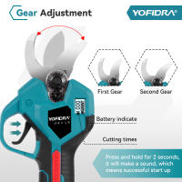 YOFIDRA Tijeras de podar eléctricas sin escobillas de 32 mm, 2 velocidades, inalámbricas, para árboles frutales, bonsáis, tijeras eléctricas para batería de 21 V y 18 V - details 3