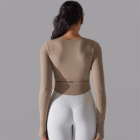 Camiseta de Yoga Sin Costuras para Mujer Deporte Top Largo Manga Larga Ropa de Gimnasio Camiseta de Correr para Entrenamiento Activo Vestimenta Ajustada Material Exterior Poliéster Temporada Primavera/Verano - details 41