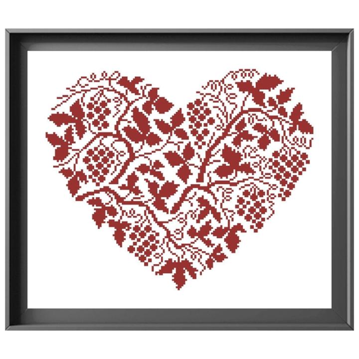 Kit de punto de cruz de corazón de uva, tejido aida de un solo color, lienzo sin imprimir, hilo de algodón, kits de punto de cruz para adultos, 18CT, 14ct, 11CT