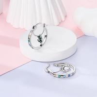 Pendientes de aro de plata de ley 2024 para mujer, exquisitos pendientes de aro con forma de estrella de mar y mariquita de cuatro hojas, regalo de joyería de boda y compromiso, novedad de 925 - details 20