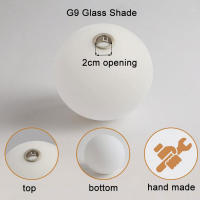 Pantalla de Cristal G9 para lámpara colgante de pared, poste de reemplazo, globo redondo, cubierta de lámpara, soporte de tornillo G9, Blanco esmerilado - details 4