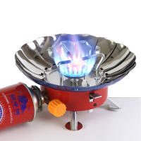 Mini calentador portátil para exteriores, quemador de loto para acampar, cocina, calefacción, conector plegable, tarjeta, estufa de gas a prueba de viento - details 1