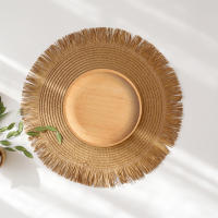 Mantel de Papel Tejido Minimalista con Flecos Posavasos Decorativos para Mesa de Cena Redondo con Aislamiento Térmico - details 12