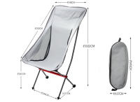 Silla plegable ultraligera para exteriores, taburete portátil de aleación con respaldo, playa, luna, pesca, barbacoa, autoeducación, - details 1