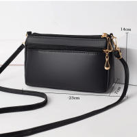 Bolso cruzado de cuero PU para mujer, bolsa de hombro con cremallera de gran capacidad, con hilo de bordar, a la moda, novedad - details 19