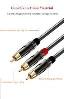 Cables de subwoofer RCA a 2 RCA, cable de audio macho a macho para mezclador, amplificador, tarjeta de sonido, DVD, efectos de televisión, cable RCA - details 5