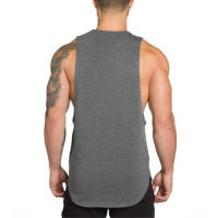 New Men Slim Fit Tank Tops Gym Fitness Bodybuilding Vests Summer Casual Fashion Solid Print Sleeveless Cotton Lengthen T-shirt - details 5