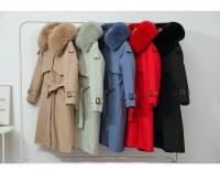 Chaqueta de invierno con capucha para mujer, Parka larga y gruesa con relleno de piel sintética, chaqueta desmontable de talla grande - details 23