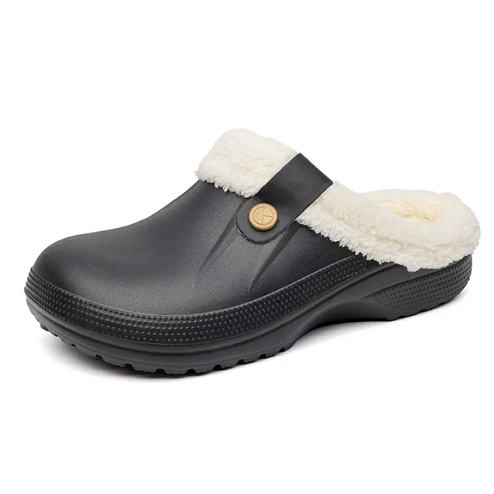 Zapatillas impermeables de EVA para hombre y mujer, zapatos de algodón para interior y hogar, cálidos, de felpa, Invierno - 1