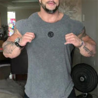Summer Gym Training Singlet Men Breathable Clothing Bodybuilding Sleeveless Tank Top Fitness Vest Muscle Running shirt for Male - details 7