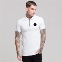 England style  Men Polo Shirt Zip Polo Tees Fashion  Cotton Fitness Polo T-Shirt  Brand Short Sleeve Gym Bodybuilding Clothing - details 8