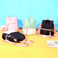 Mochila escolar de tela Oxford para mujer, bolso de hombro de Color caramelo, mochila de viaje para niña adolescente y niño - details 3