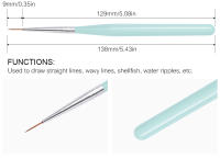 Kit de Manicura KADS Pinceles para Uñas para Dibujar y Pintar Tiras de Flor 5Pcs con Cubierta - details 4