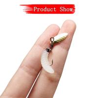 5 uds/10 Uds moscas de pesca con mosca señuelo giratorio lentejuelas biónicas gusano cebo pesca para carpa lubina salmón trucha equipo de pesca agua dulce/agua salada - details 9