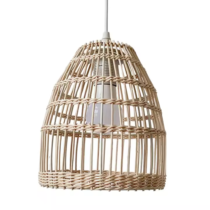 Colgante de Luz de Techo de Ratán Natural Pantalla de Lámpara para Dormitorio - 1
