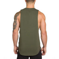 New Men Slim Fit Tank Tops Gym Fitness Bodybuilding Vests Summer Casual Fashion Solid Print Sleeveless Cotton Lengthen T-shirt - details 7