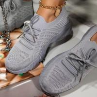 Women Thick Bottom Sneakers Mesh Casual Shoes Solid Women's Shoes Comfortable Breathable Summer Outdoor Ladies Lace Up Flats - details 2