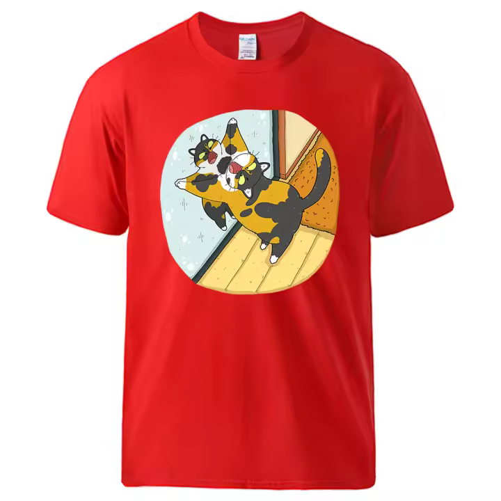 Camiseta de algodón de The Angry Cat para hombre, prenda de vestir, básica, combina con todo, informal, novedad - 1