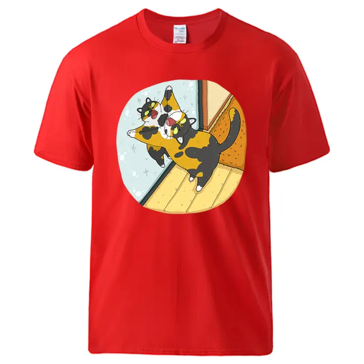 Camiseta de algodón de The Angry Cat para hombre, prenda de vestir, básica, combina con todo, informal, novedad - 1