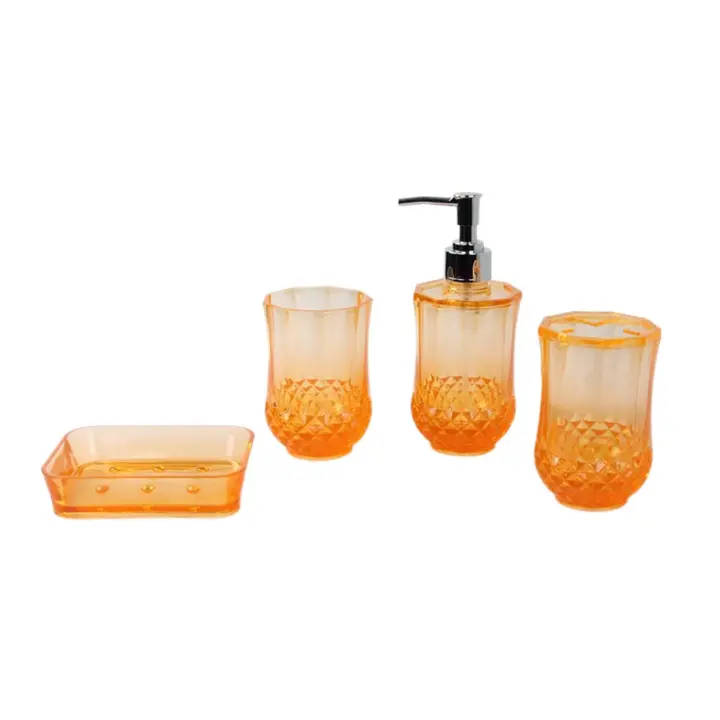 Dispensador de jabón, soporte para cepillo de dientes, organizador portátil, Set de accesorios de baño moderno, taza para enjuague bucal para - 1