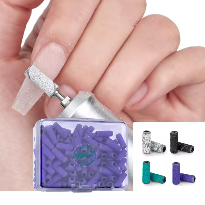 Bandas de lijado pequeñas Nailpop 100 piezas Banda de lijado reemplazable 80 # 120 # 180 # 240 para herramienta profesional de pedicura para eliminación de piel muerta - 1