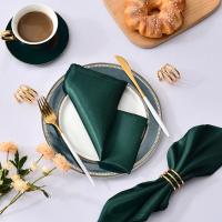 Servilleta de satén de 30cm x 30cm, decoración de mesa para servir, toalla de cena para fiesta de boda, hogar, Hotel, decoración navideña, servilletas de mesa, color verde, 6 uds. - details 0