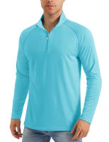 MAGCOMSEN men's long sleeve sun shirts upf 50+ tees 1/4 zip up fishing running rash guard t-shirts - details 27