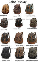 Mochila de Lona Empañada  para Hombres Bolso de Hombro Casual de Gran Capacidad Mochila de Viaje Mochila de Escalada de Cuero de Lona - details 6