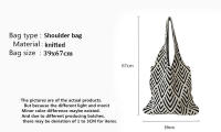 Bolso de mano de punto hecho a mano para mujer, bolso de hombro con nudo minimalista, bolso de mano informal, reutilizable, Color de contraste geométrico, moda - details 0