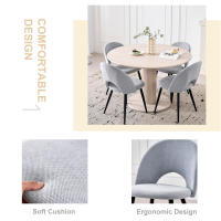 EGOONM Juego de 4 sillas de comedor de cocina modernas, silla de comedor familiar nórdica, cojín trasero hueco moderno único, para cocina/sala de estar - details 3