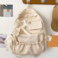 Mochila escolar con lazo para mujer y niña, morral bonito con personalidad, estilo universitario - details 23